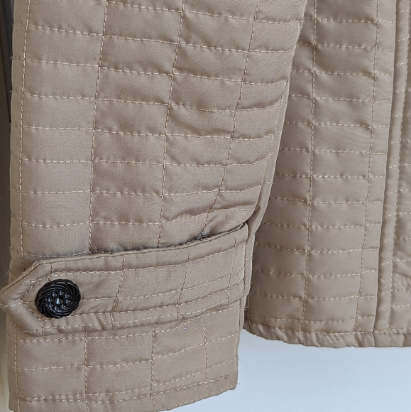 Norm Thompson Beige Quilted Fall Jacket Petite Small Coat - Picture 2 of 10